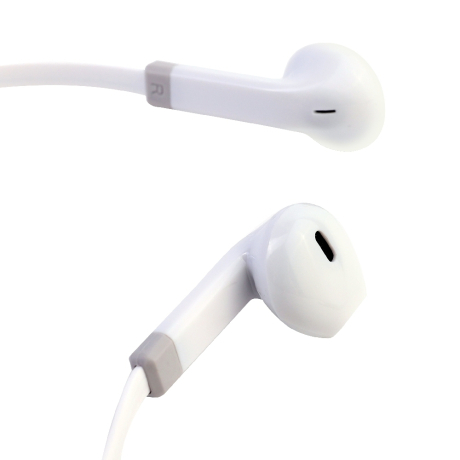 ERGOLUX ELX-WHP02-C01 (Наушники вкладыши с микрофоном проводные, 3.5мм, 1,2м, Белые, Коробка) (15283)