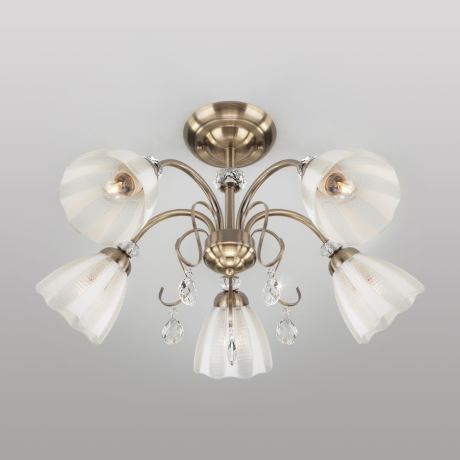 Люстра на штанге Eurosvet Floranse 30155/5 античная бронза 