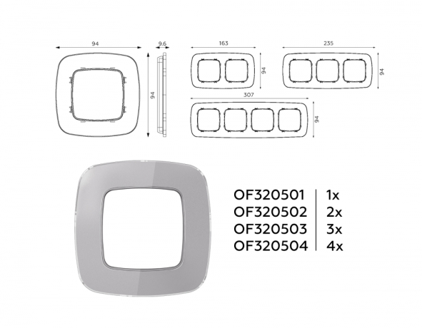 Рамка на 1 пост Ambrella Volt OMEGA OF320501