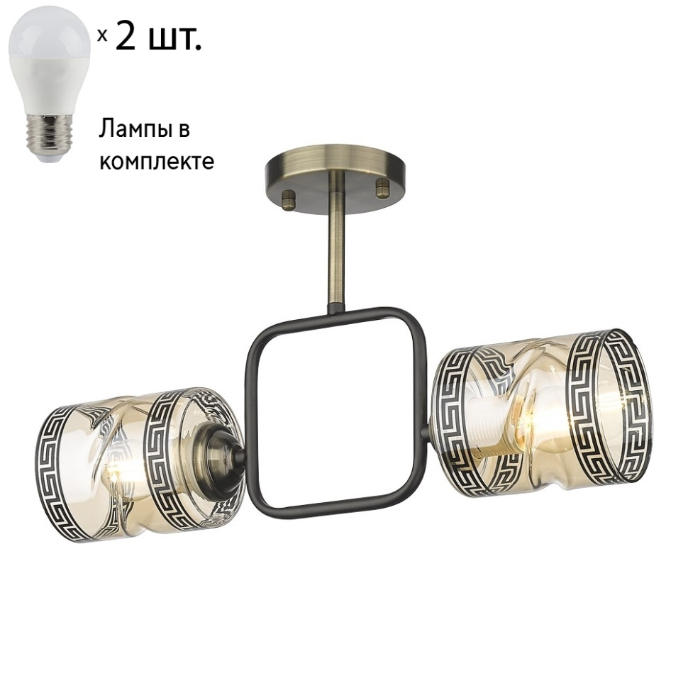 Потолочный светильник с лампочками Velante 215-507-02+Lamps, цвет бронза 215-507-02+Lamps - фото 1