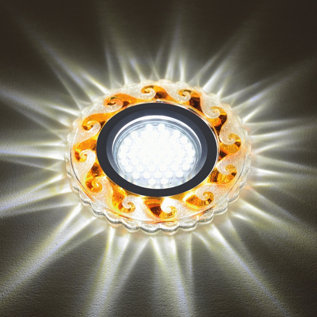 Встраиваемый светильник с LED подсветкой Fametto Luciole DLS-L139 Gu5.3 Glassy/Tea (UL-00003873) 