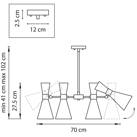 Люстра на штанге Lightstar Dumo 816066 