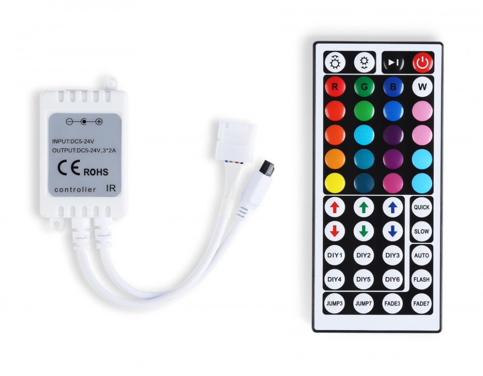 Контроллер для светодиодных лент RGB с инфракрасным пультом 6A 12V 72W/ 24V 144W Ambrella light ILLUMINATION LED Strip GS11251, цвет белый