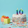 Нарушена упаковка! <302487> Свеча-цифра для торта "0" "Радужная", 9 см, ЗОЛОТАЯ СКАЗКА, с держателем, в блистере, 591433 (591433)