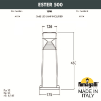 DS1.563.000.AXD1L Ландшафтный фонарь Fumagalli Ester 500