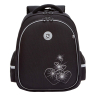 Нарушена упаковка!  <796731> Ранец GRIZZLY анатомическая спинка, c брелоком, для девочек, "HEARTS", чёрный 36х28х20 см, RAz-586-5/1 (274149)