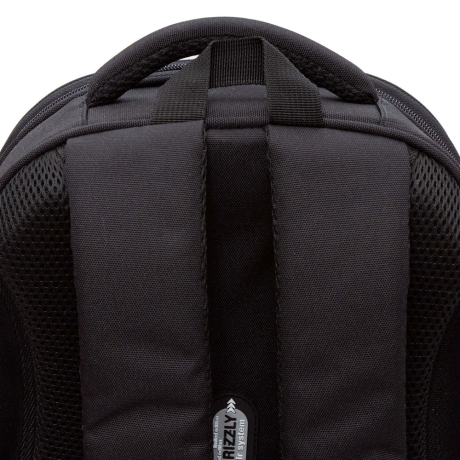 Нарушена упаковка!  <796731> Ранец GRIZZLY анатомическая спинка, c брелоком, для девочек, "HEARTS", чёрный 36х28х20 см, RAz-586-5/1 (274149)