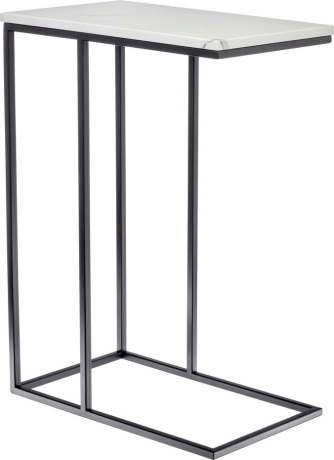 Придиванный столик Loft 50x30см, белый мрамор с черными ножками Bradex Home 761815
