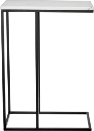 Придиванный столик Loft 50x30см, белый мрамор с черными ножками Bradex Home 761815