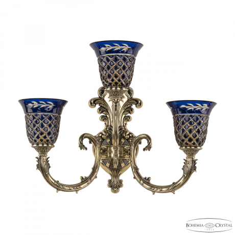 Бра Bohemia Ivele Crystal 7109B15/2+1/210 GB P2 U Amber-Blue/H-1J 