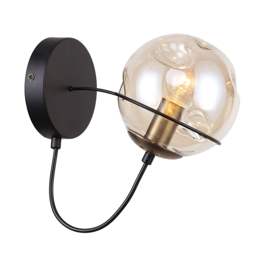 Бра с лампочкой F-Promo Grana 2202-1W+Lamps E14 P45, цвет черный и латунь 2202-1W+Lamps E14 P45 - фото 2