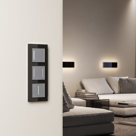 Сенсорный выключатель одноклавишный с подсветкой (серебряный) W4512006 Werkel 