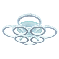 Витринный образец!  <303811> Люстра потолочная светодиодная с пультом ДУ Profit Light 8017/4+4 WHT 336W+8W RGB