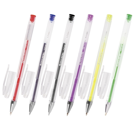 Нарушена упаковка!  <201478> Ручки гелевые BRAUBERG "Jet", НАБОР 6 ЦВЕТОВ, узел 0,7 мм, линия письма 0,5 мм, 141037 (141037)