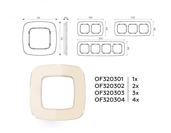 Рамка на 2 поста Ambrella Volt OMEGA OF320302
