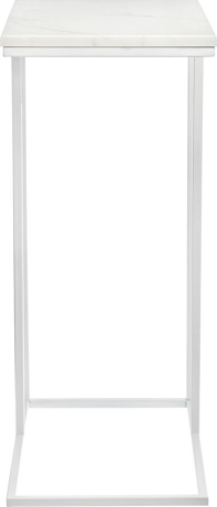 Придиванный столик Loft 50x30см, белый мрамор с белыми ножками Bradex Home 761816
