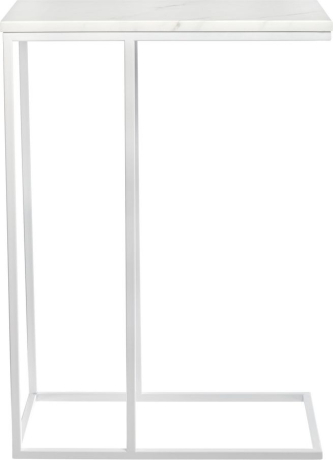 Придиванный столик Loft 50x30см, белый мрамор с белыми ножками Bradex Home 761816