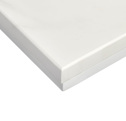 Придиванный столик Loft 50x30см, белый мрамор с белыми ножками Bradex Home 761816