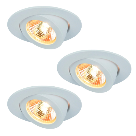 Комплект 3шт. Встраиваемый светильник Arte Lamp Accento A4009PL-1WH-3 