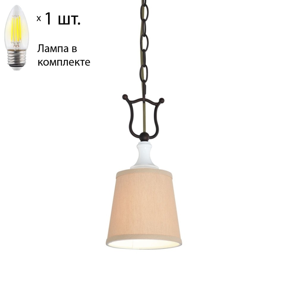 Подвесной светильник с лампочкой Favourite Accogliente 1410-1P+Lamps Е27 Свеча