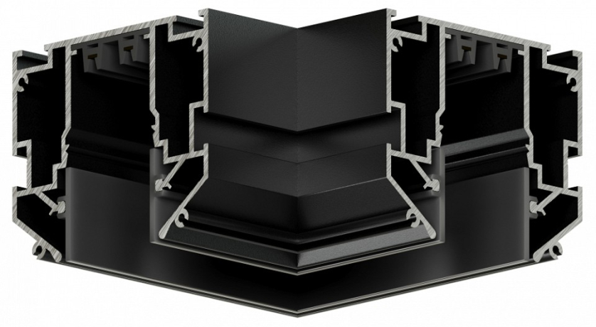 Соединитель угловой L-образный для треков встраиваемых Denkirs SMART ONE TR2026-BK 