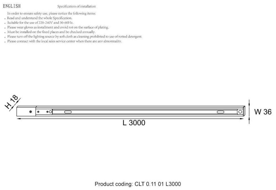 3м. Однофазный шинопровод Crystal Lux CLT 0.11 01 L3000 BL, цвет черный - фото 2
