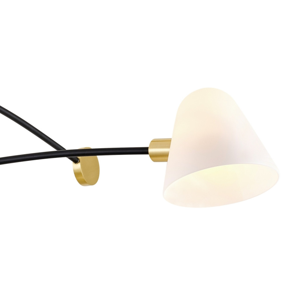 Люстра со светодиодными лампочками, комплект от Lustrof. №384973-616892, цвет матовый черный, золото - фото 2