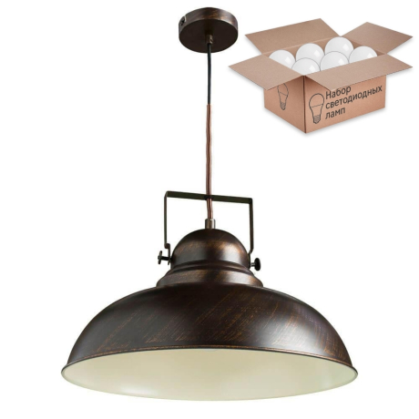 Светильник с лампочкой Arte Lamp Martin A5213SP-1BR+Lamps 