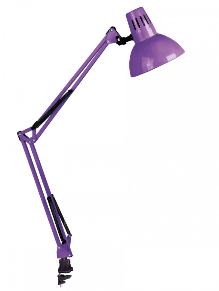 KD-312 C12 фиолетовый Настольный светильник на струбцине Camelion 12341 мышь неваляшка из натурального меха на шаре 11 х 5 см фиолетовый оранжевый
