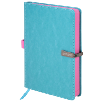 Нарушена упаковка! <795467> Ежедневник датированный 2026 А5 138x213 мм, BRAUBERG "Inspiration", под кожу, цветной срез, бирюза, 117476