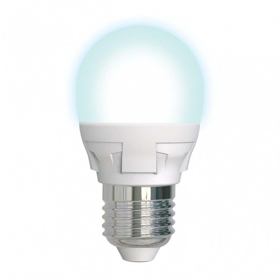 Диммируемая светодиодная лампа E27 7W 4000K (белый) Uniel LED-G45 7W-4000K-E27-FR-DIM PLP01WH (UL-00004301) LED-G45 7W/4000K/E27/FR/DIM PLP01WH картон - фото 1