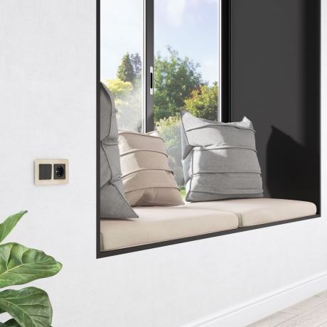 Перекрестный переключатель двухклавишный (чёрный матовый) Werkel 404829