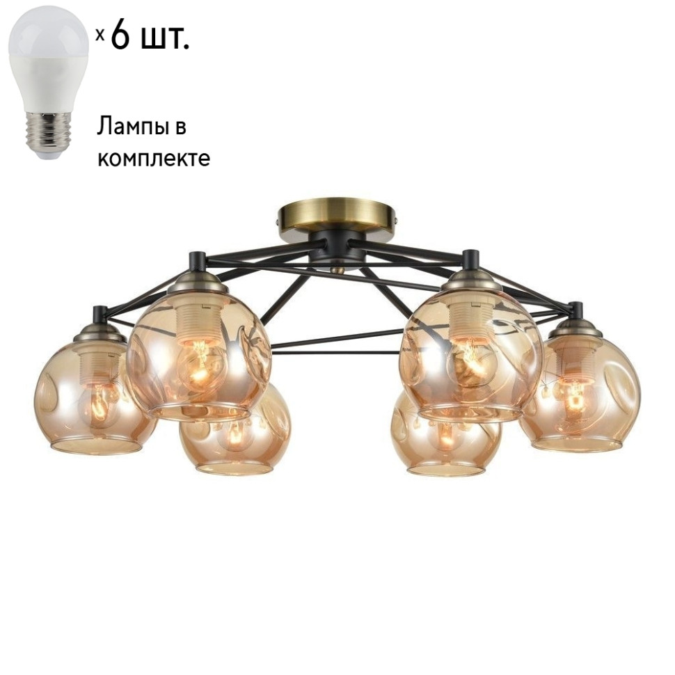 Потолочная люстра с лампочками Velante 769-527-06+Lamps E27 P45