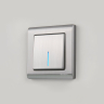 Выключатель проходной одноклавишный с подсветкой без рамки Werkel глянцевый никель W1112102