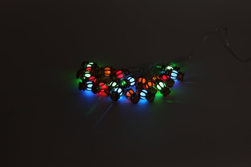 Гирлянда LED RGB Нить Фонарики (3м.) 220V, IP20 Эра Б0041897 (ENIN-3F), цвет золотистый - фото 2