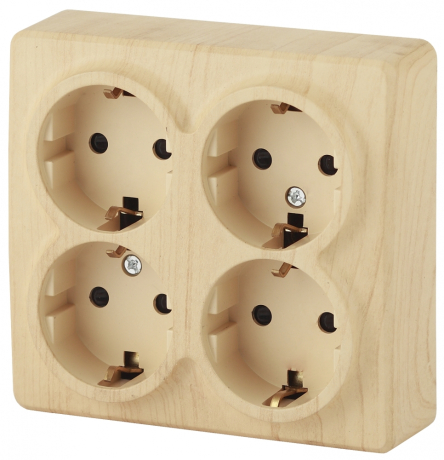 Розетка ЭРА  4х2P E со шторками Schuko 16A 250V 11-2211-11 169534