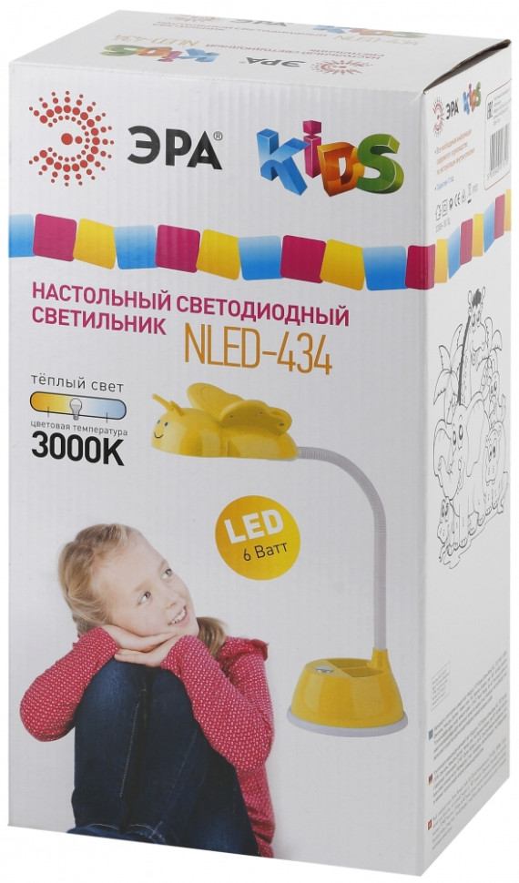 NLED-434-6W-Y Настольная лампа Эра Б0031618, цвет белый - фото 2