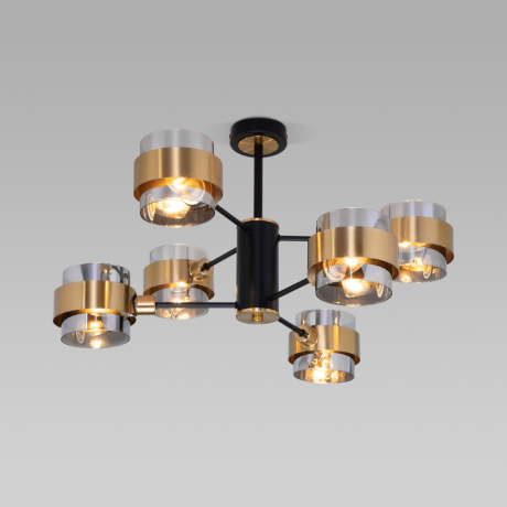 Люстра на штанге Eurosvet Arcada 70127/6 черный/дымчатый 