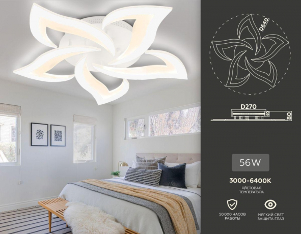 Потолочная диммируемая люстра с пультом ДУ Ambrella light Original FA4471 