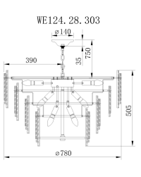 Люстра подвесная со светодиодными лампочками E14, комплект от Lustrof. №309984-623210