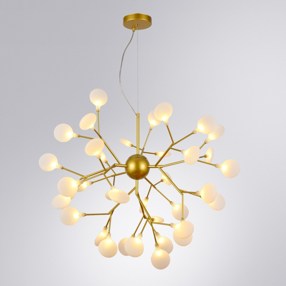 Подвесная люстра в гостиную с 36 LED лампами. Комплект от Lustrof №303474-709014, цвет золото - фото 3