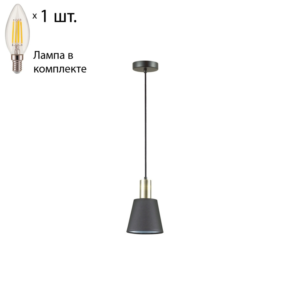 Подвесной светильник с лампочкой Lumion Marcus 3638/1+Lamps E14 Свеча торшер lumion marcus 3638 1f