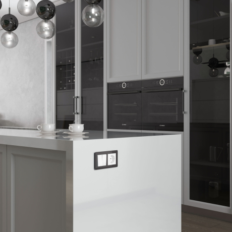 Перекрестный переключатель двухклавишный белый Werkel 404830