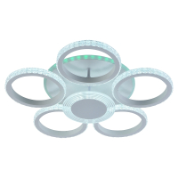 Витринный образец!  <373581> Светодиодная диммируемая люстра с ПДУ Profit Light 5883/5+1 WHT 102W+8W RGB