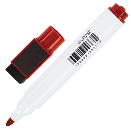 Нарушена упаковка!  <288926> Маркеры для белой доски на магните со стирателем, НАБОР 4 цвета, STAFF "Manager" WBM-002, 3 мм, 152006 (152006)