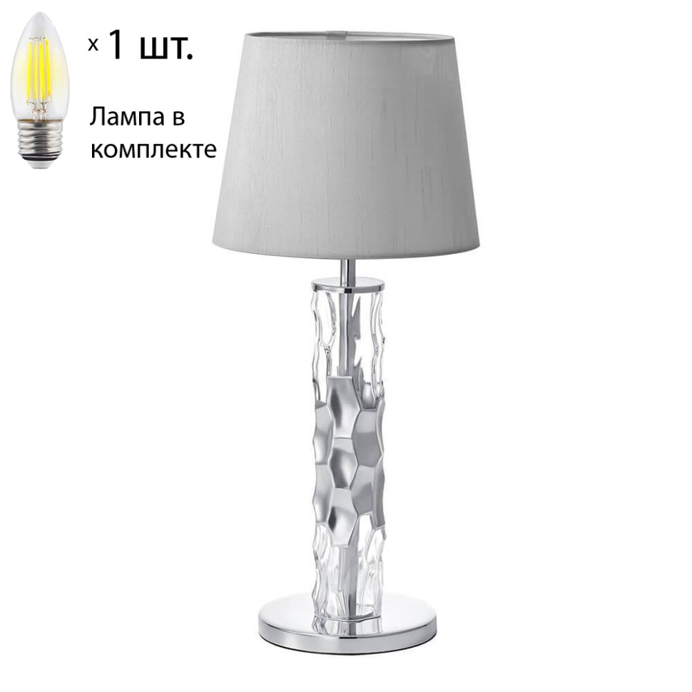 Настольная лампа с лампочкой CRYSTAL LUX Primavera LG1 Chrome+Lamps