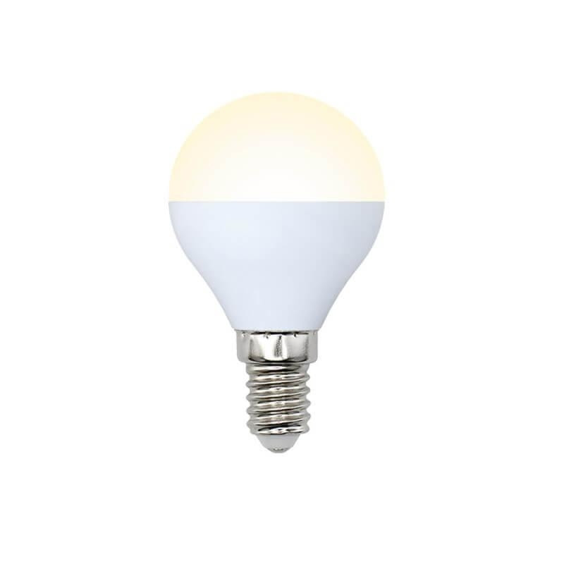 Светодиодная лампа E14 9W 3000K (теплый) Volpe Norma LED-G45-9W/WW/E14/FR/NR (UL-00003826) LED-G45-9W/WW/E14/FR/NR картон - фото 1