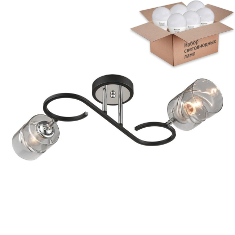 Потолочная люстра с лампочками Velante 235-107-02+Lamps E27 P45 