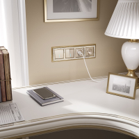 Выключатель двухклавишный с подсветкой (шампань) Werkel W1120111