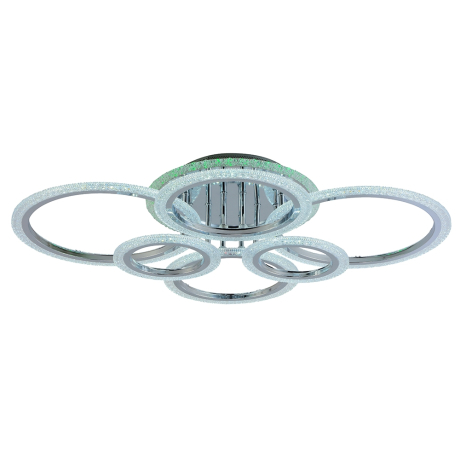 Светодиодная диммируемая люстра с ПДУ Profit Light 8086/6 CHR 132W+8W RGB 